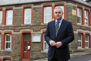 Huw outside hall.jpg - Blaengarw Workmens Hall